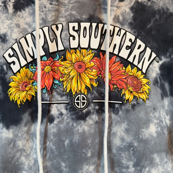 Simply Southern Nature Cures All Wounds TieDye Hoodie Womens Lg Grey/Black NWT - Picture 4 of 5